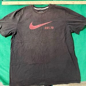 Nike Men's Charcoal Tee with Red Swoosh